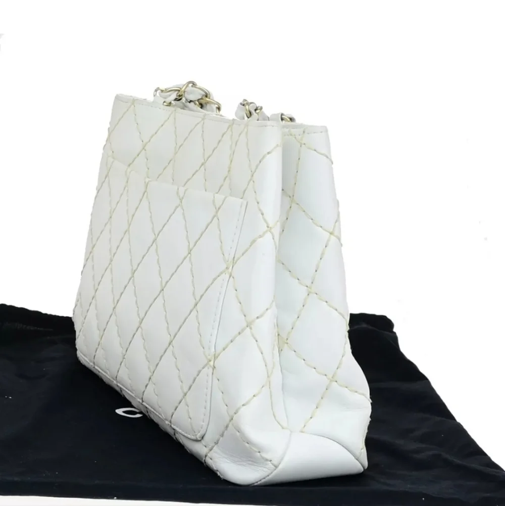 CHANEL 🔥Rare🔥 Wild Stitch Lambskin Quilted Chain Shoulder Bag!